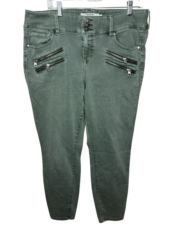 torrid Denim - Torrid Jegging Jeans Womens 18R Green Zip Pocket Stretch Skinny High Rise